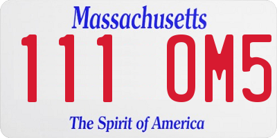 MA license plate 111OM5