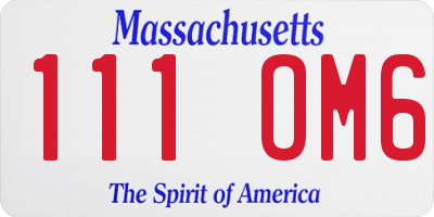 MA license plate 111OM6