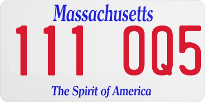 MA license plate 111OQ5
