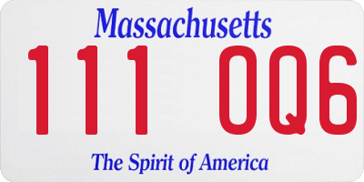 MA license plate 111OQ6