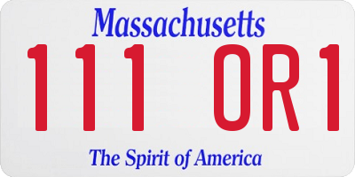 MA license plate 111OR1