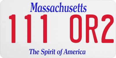 MA license plate 111OR2