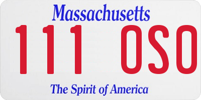 MA license plate 111OS0