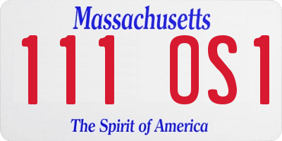 MA license plate 111OS1