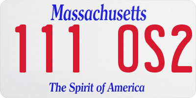 MA license plate 111OS2