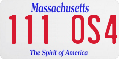 MA license plate 111OS4