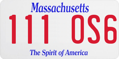 MA license plate 111OS6