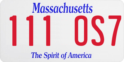 MA license plate 111OS7
