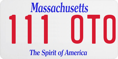 MA license plate 111OT0