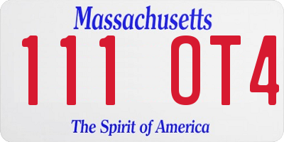 MA license plate 111OT4