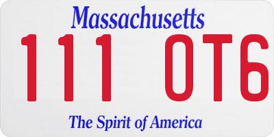 MA license plate 111OT6