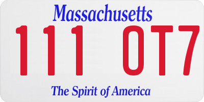 MA license plate 111OT7