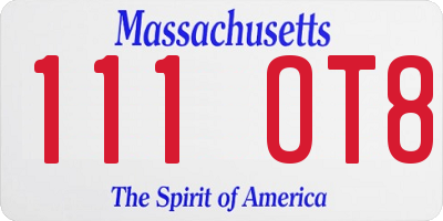 MA license plate 111OT8