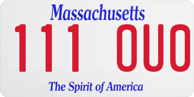 MA license plate 111OU0