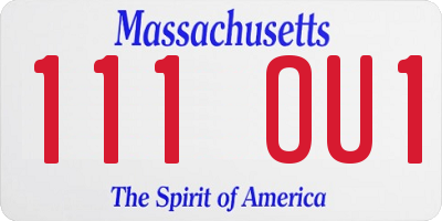 MA license plate 111OU1