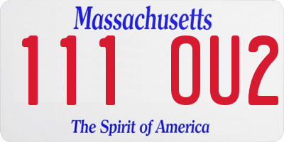 MA license plate 111OU2