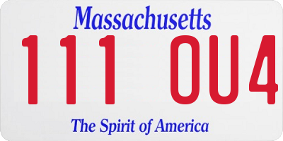 MA license plate 111OU4