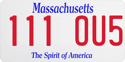 MA license plate 111OU5