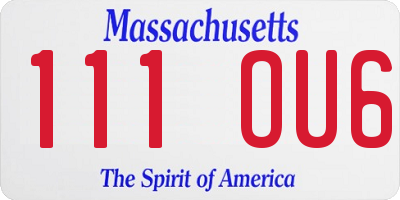 MA license plate 111OU6