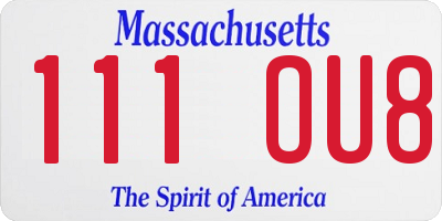 MA license plate 111OU8