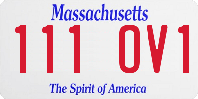 MA license plate 111OV1