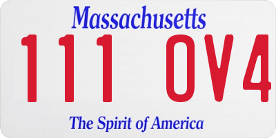 MA license plate 111OV4