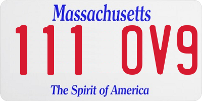 MA license plate 111OV9