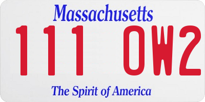 MA license plate 111OW2