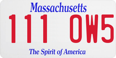 MA license plate 111OW5