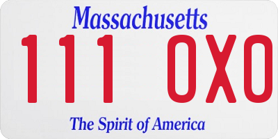 MA license plate 111OX0