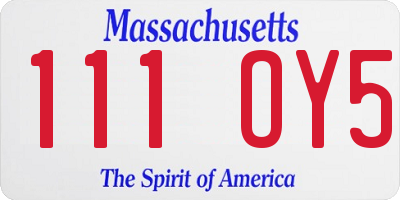 MA license plate 111OY5