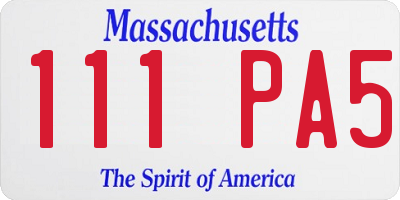 MA license plate 111PA5