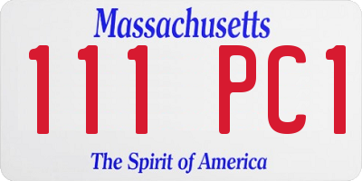 MA license plate 111PC1