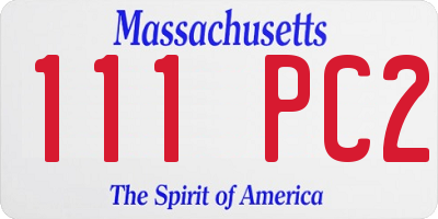 MA license plate 111PC2