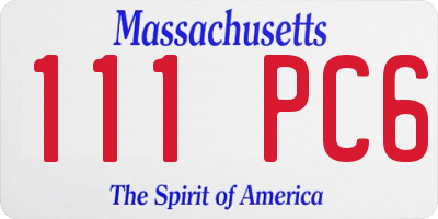 MA license plate 111PC6