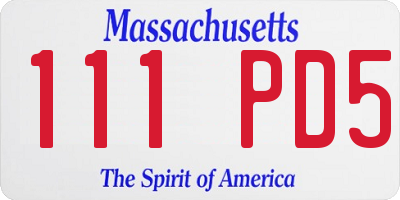MA license plate 111PD5
