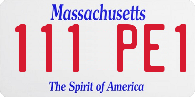 MA license plate 111PE1