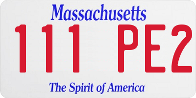 MA license plate 111PE2