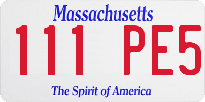 MA license plate 111PE5