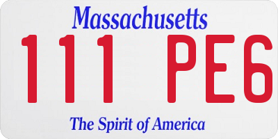MA license plate 111PE6