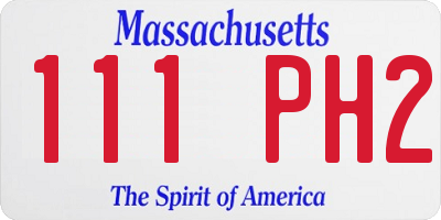 MA license plate 111PH2