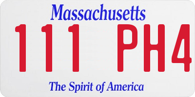 MA license plate 111PH4