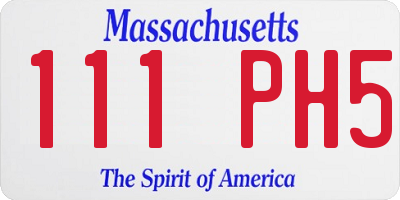 MA license plate 111PH5