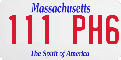 MA license plate 111PH6