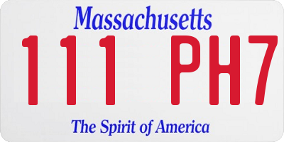 MA license plate 111PH7