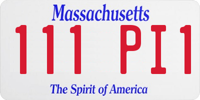 MA license plate 111PI1