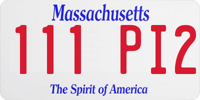 MA license plate 111PI2