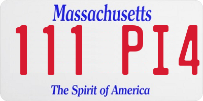 MA license plate 111PI4