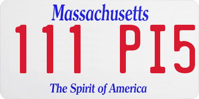 MA license plate 111PI5