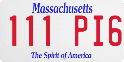 MA license plate 111PI6